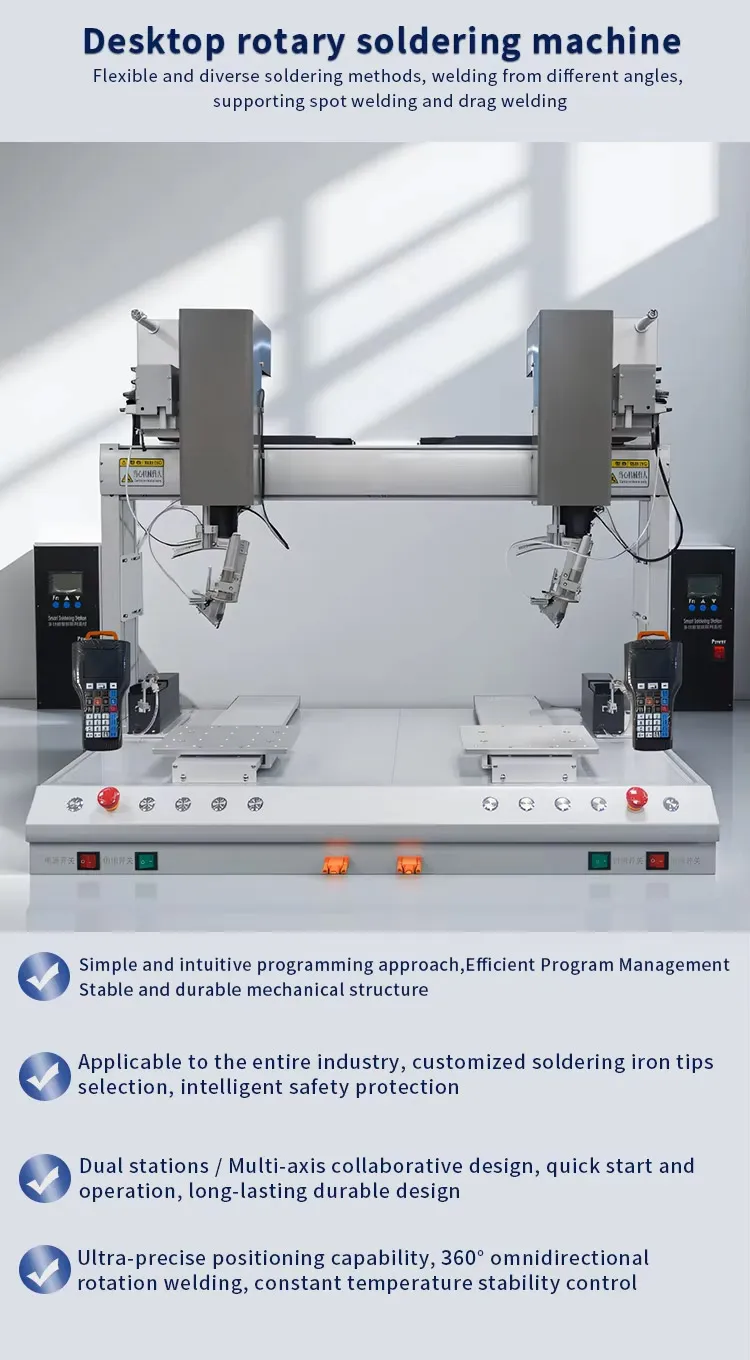 Desktop Automatic LED Soldering Machine with Double-Head,Double-Station